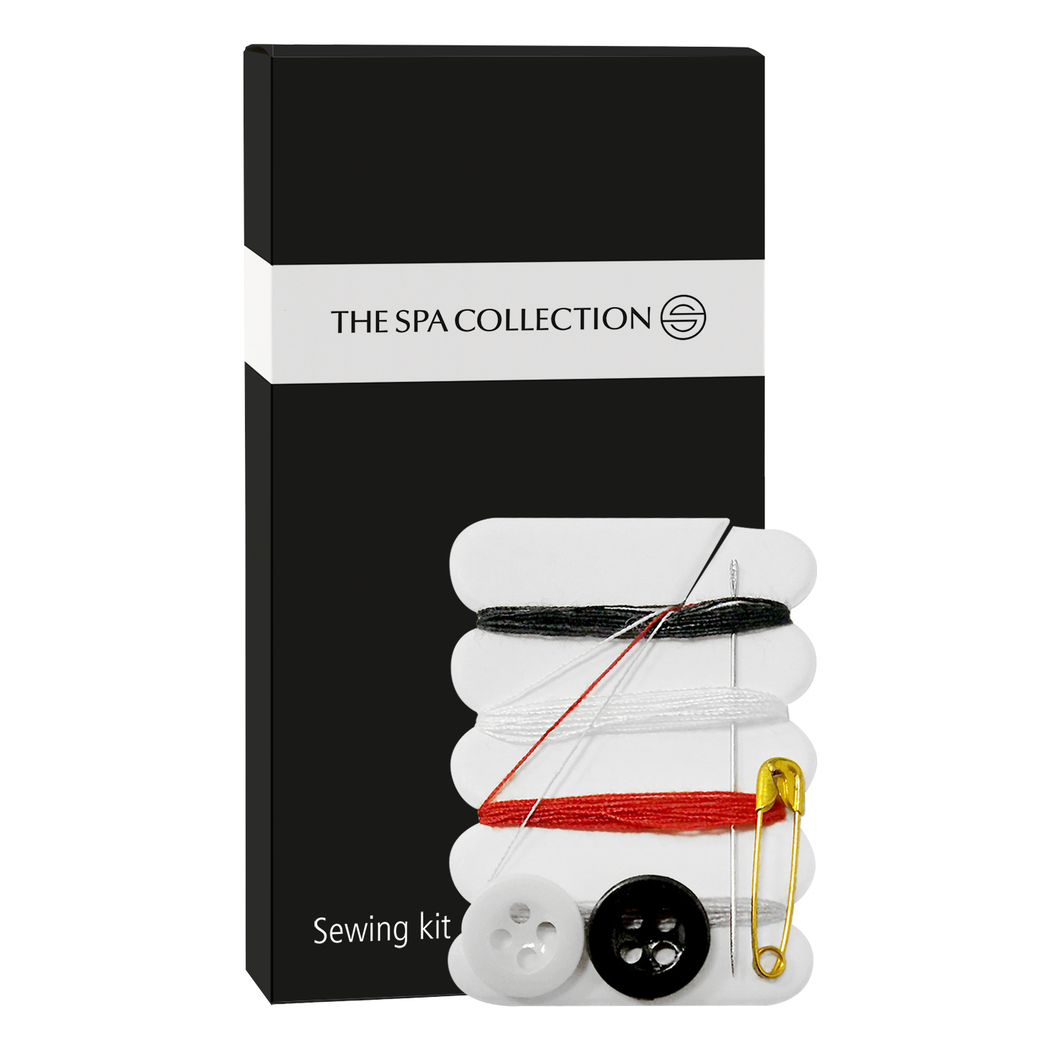 Sewing kit in black paper box - The Spa Collection