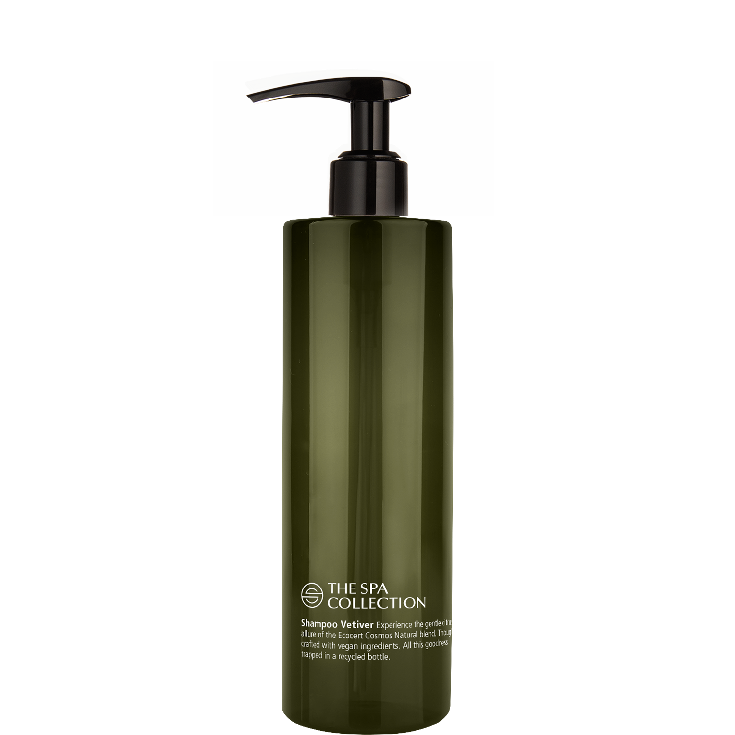 Shampoo in 400ml recycled bottle | The Spa Collection Vetiver | Ecocert Cosmos Natural | Green Key approved