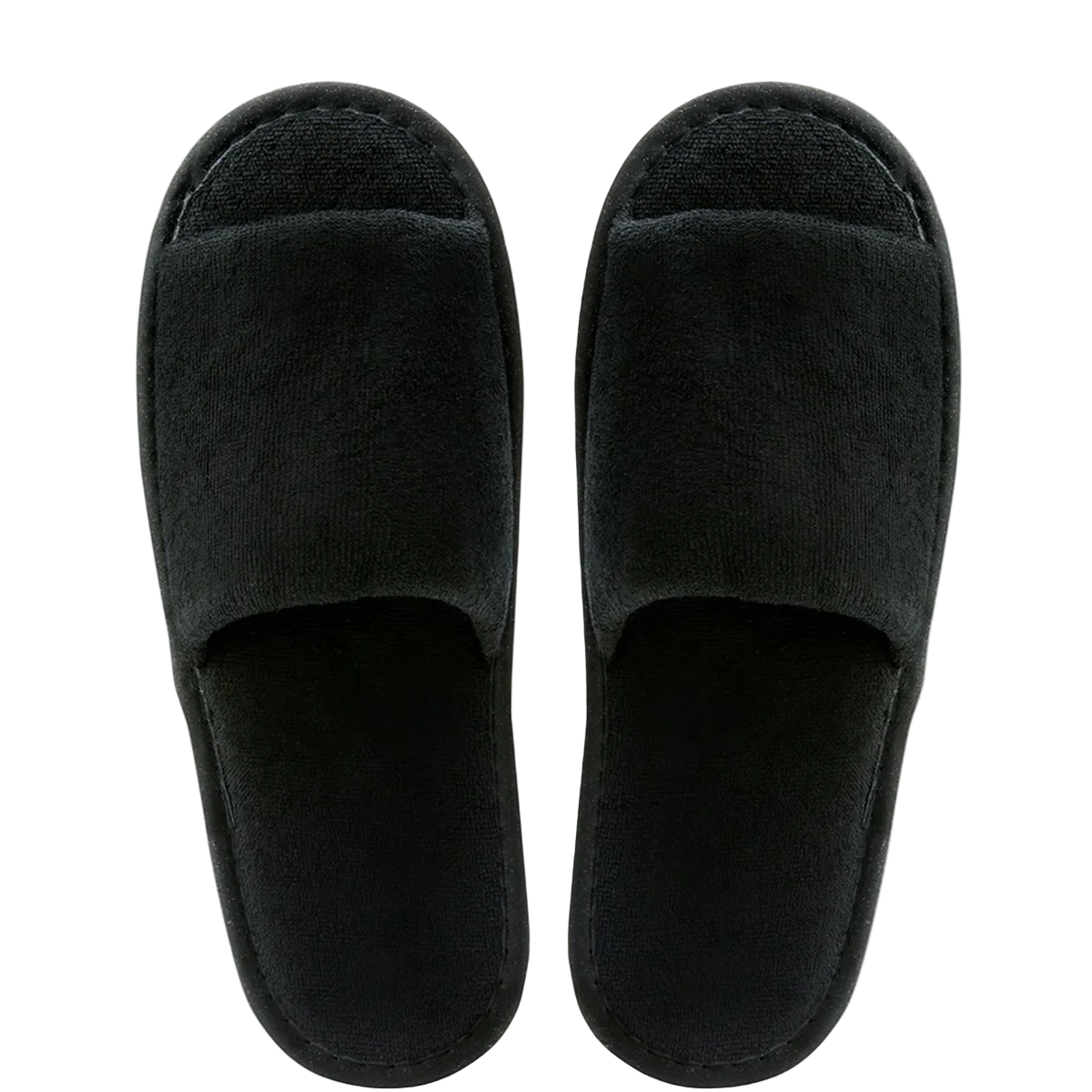 Bathslipper open toe black - Packed in paper band (Box of 100 pieces)