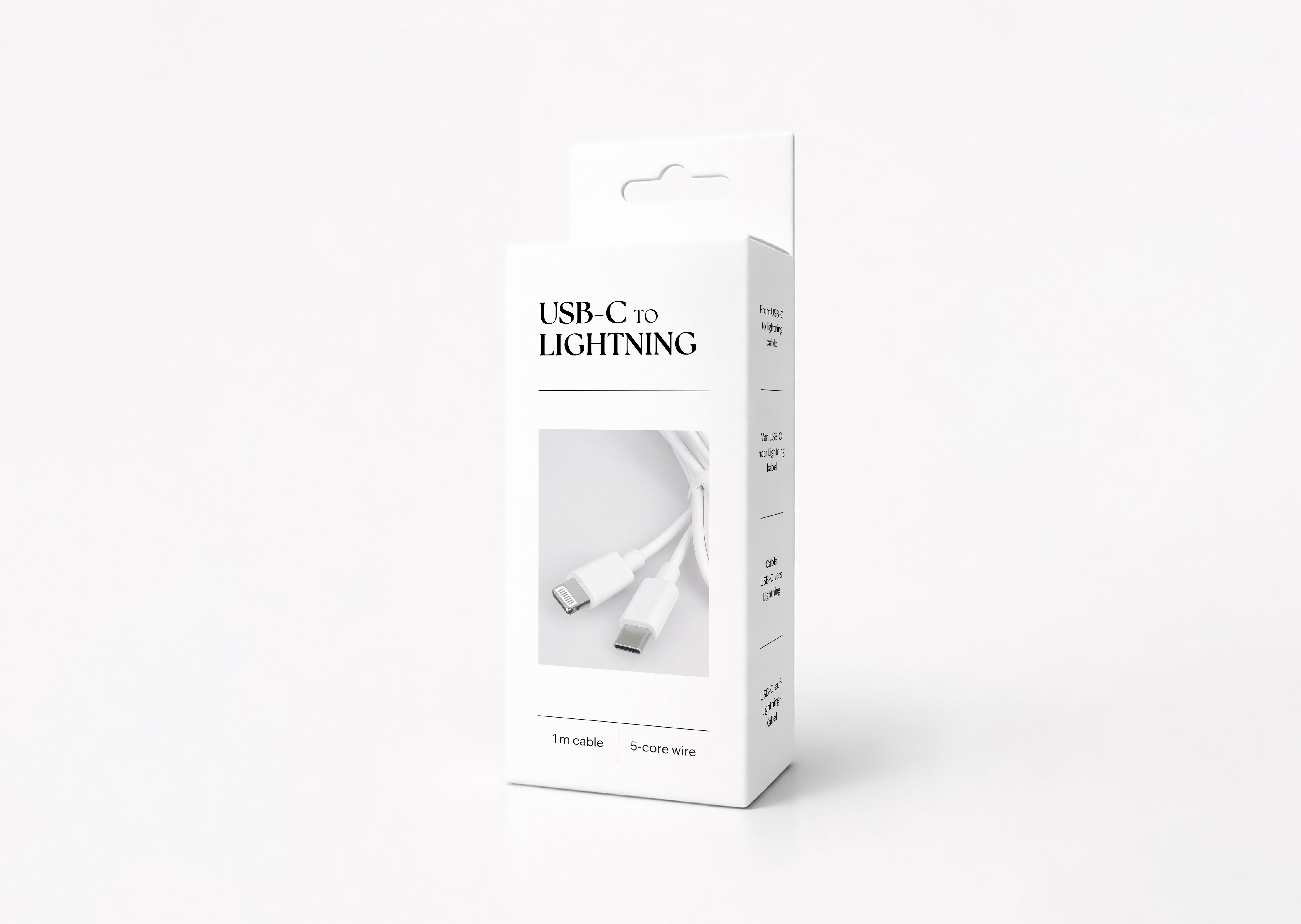 USB-C to lightning cable | White label (Box of 25 pieces)